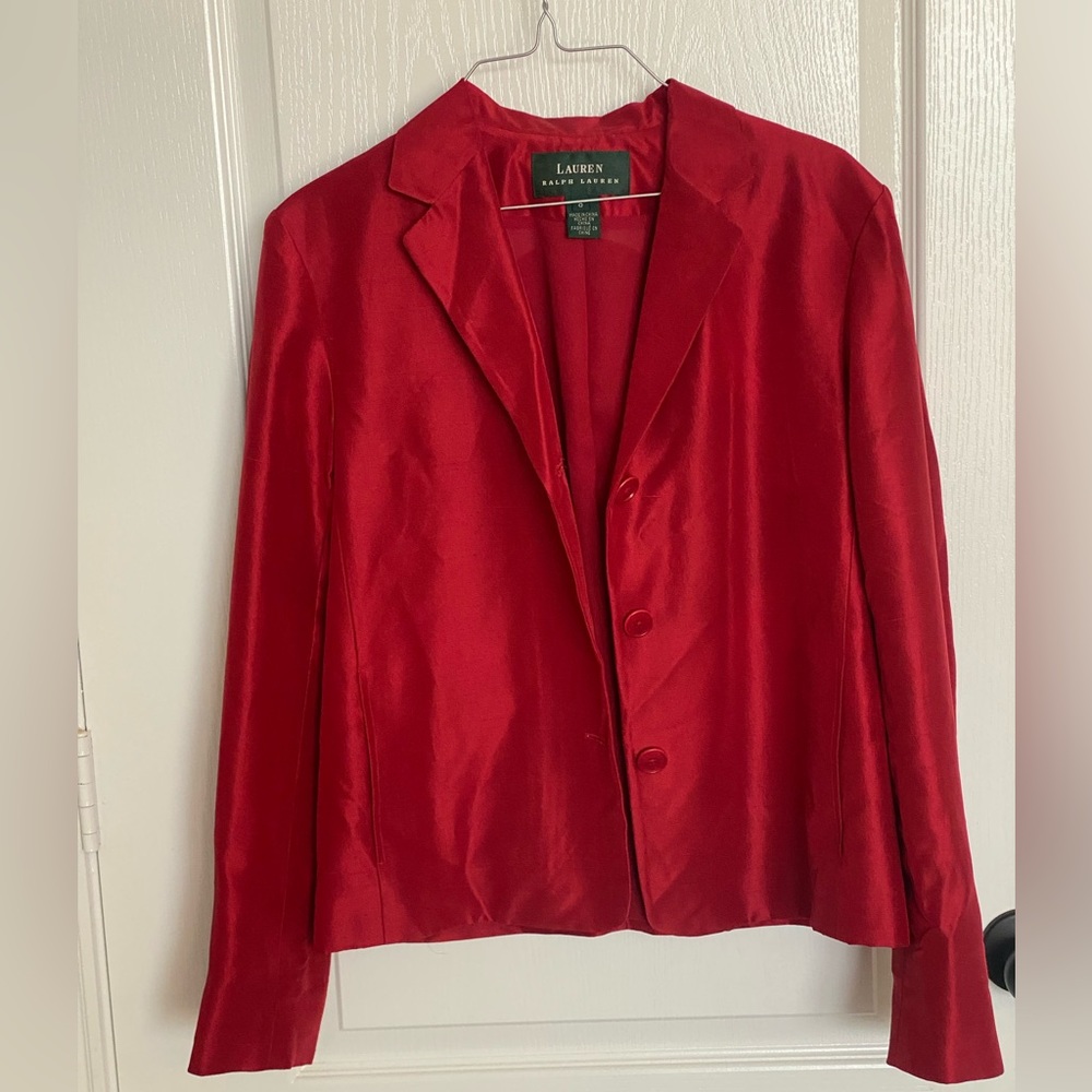 Lauren by Ralph Lauren// silk blazer// RED// women’s sz 8